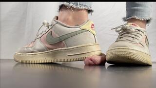 A Shoejob and CBT dream in Nike AF1 Sneakers - Tramplegirl in her used Nike Airforc e sneakers tramples the cum out of her slaves cock - sneaker fetish, shoe fetish, cock trampling - multi - 4k