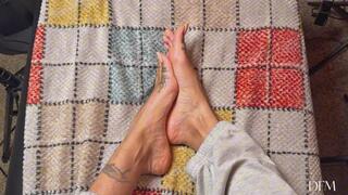 Wife’s seductive long nude toes and high arches