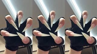 Showing the Process of my Long Natural Nails Being Done (100% Natural)