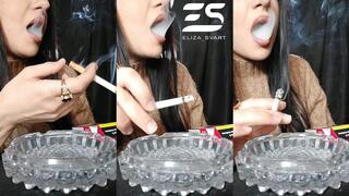 Smokey mouth close up