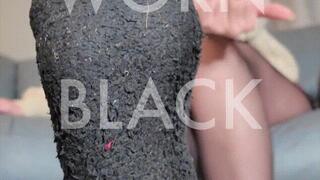 Worship Worn Black Fuzzy Socks