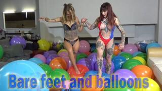 Bare feet and balloons