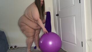 SSBBW Fat Chat Fully Nude Sitting On Ball