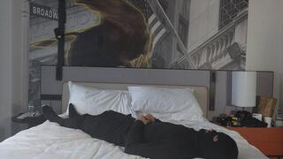 sub tied and tapped to black man gassy ass