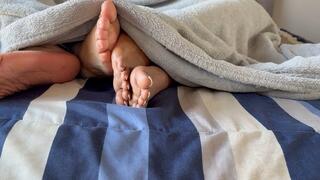 Lady Phoenix Rubs Soles with Latino Male Roommate | Interracial Footsies | Ebony Feet | Latino Toes