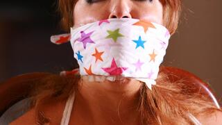 Lucy is an Angry, Frustrated, Heavily Bound & Massively Gagged Victim of a: Jilted Bar Fly!