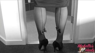 Vintage - Suede Stilettos & Seamed Stockings