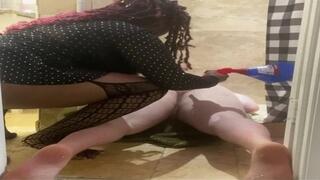 Two Sexy Mistresses Cover Slave in Piss 4k