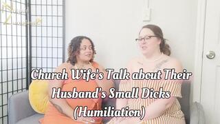 Church wife's confess their husband's small dicks and watching cuckold and bull porn