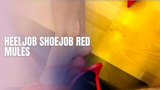 Heeljob Shoejob Red Mules