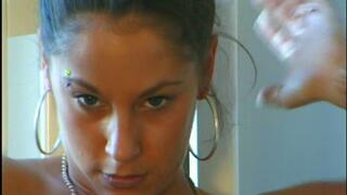 Barely legal brunette striptease first time on video