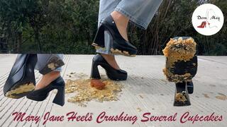 10cm Mary Jane Heels Crushing Several Cupcakes