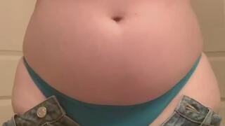 Trying on tight shorts