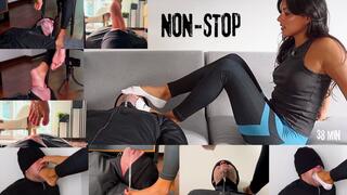 Foot gagging and mouth fucking with socks and barefoot - Mistress Enola - Deep feet training session non-stop ( FullHD)