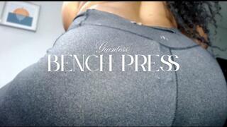 Facesitting Tiny Trapped In Gym Pants On Bench Press