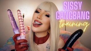 Sissy gangbang training 720p