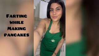 Farting while making pancakes