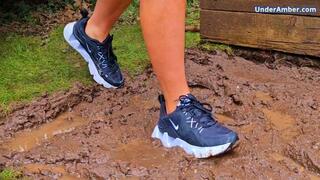 MudBath 1: Destroying My Nike RYZ 365 Trainers - 164 - Muddy Dirty Destruction Filthy Trashing Trainer Fetish Trample Trampling Mud
