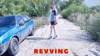 Vika schoolgirl white tights high heels revving 4K pro res hdr full video 17 min