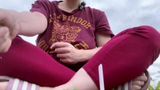 Garden Companion: Barefoot Giantess in the Dirt