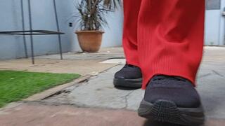 Milah arriving from the Gym and showing her sublime socks