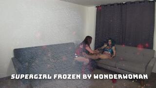 WonderWoman Freezes Supergirl for her pleasure