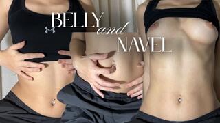 showing my flat belly and navel