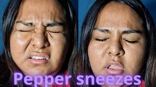 Sneezing due to pepper