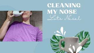 Blowing and cleaning my nose