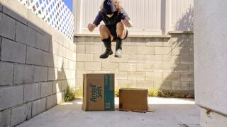 Trampling Boxes with Rubber Boots