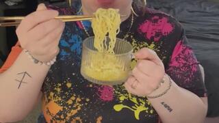 Watch mommy SLURP lunch!