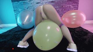 Red Head Harlow Bounces Out of This World on Big Balloons 4K