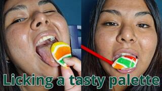Licking a delicious palette