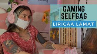 Liricaa selfgag's herself for a gaming session