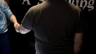 Padded and probed while Sarah watches