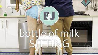 Bottle of milk sitting