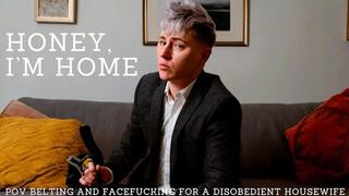 Honey I'm Home - Jaq Quicksilver Spanks You With Leather Belt and Fucks Your Ass as Punishment - impact, BDSM, daddy dom, rough roleplay - 4k mp4