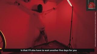 Overnight bondage isolation with extreme ball stretcher (2nd night), shocking final audio