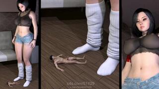 Asian Giantess Socks Stomping