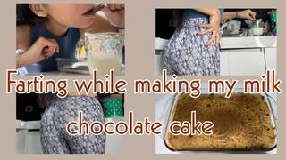 Cooking a chocolate cake while farting