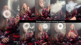 Smoke rings in the morning sunlight