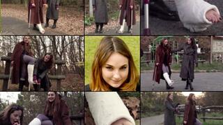 Ophelia Winter Park Crutching Warm Hands on Cold Toes (in HD 1920X1080)