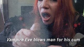 Vampire feeds from mans cum