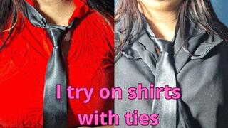 Trying on shirts and ties