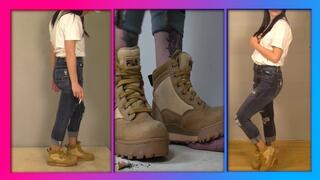 Fila Boots Cock Crush with smoking I Valentine