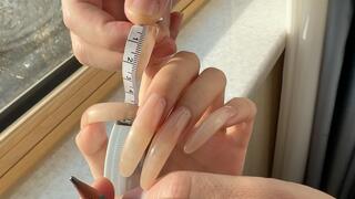 #264 - Close up measuring my natural long claws