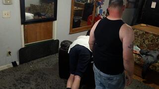Chase gets belted by step mommy and stepdaddy