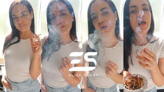 Smoking while waiting for the washing machine