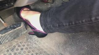 Pedal Thrashing In Black Patent High Heel Pumps