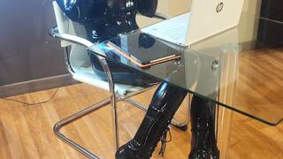 Latex Rubberdoll working as a Secretary